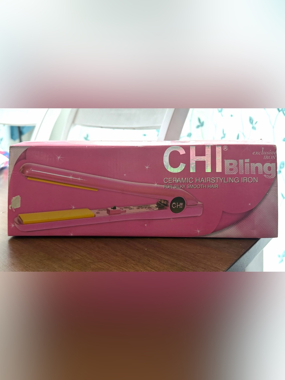 CHI Bling Ceramic Hair Styling Iron - Pink/Yellow